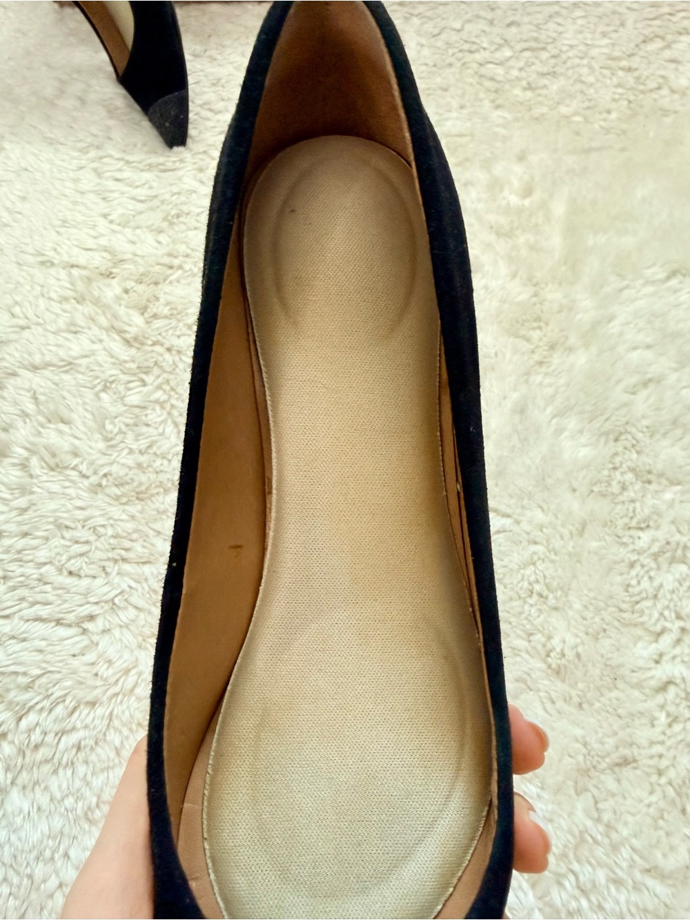 Ann Taylor Black Pointed Toe Pumps with Glitter Cap - Picture 9 of 10